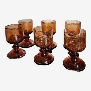 6 glasses with Biot stemmed