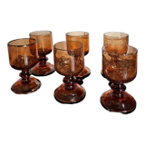 6 glasses with Biot stemmed