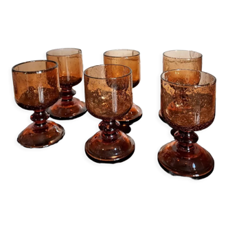 6 glasses with Biot stemmed