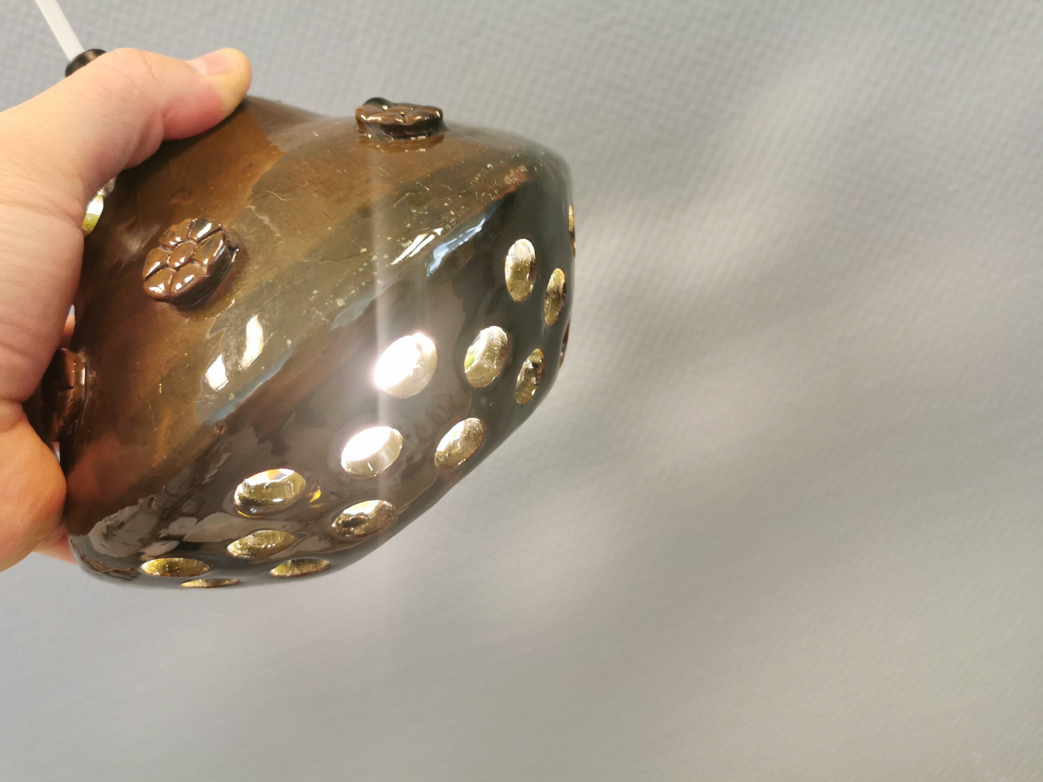 Small ceramic hanging lamp, Danish from the 1960s-1970s