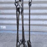 Wrought iron fireplace set 1960