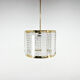 1970's Brass & Crystal Pendant Light by Novy Bydzov Glasswork, Czechoslovakia