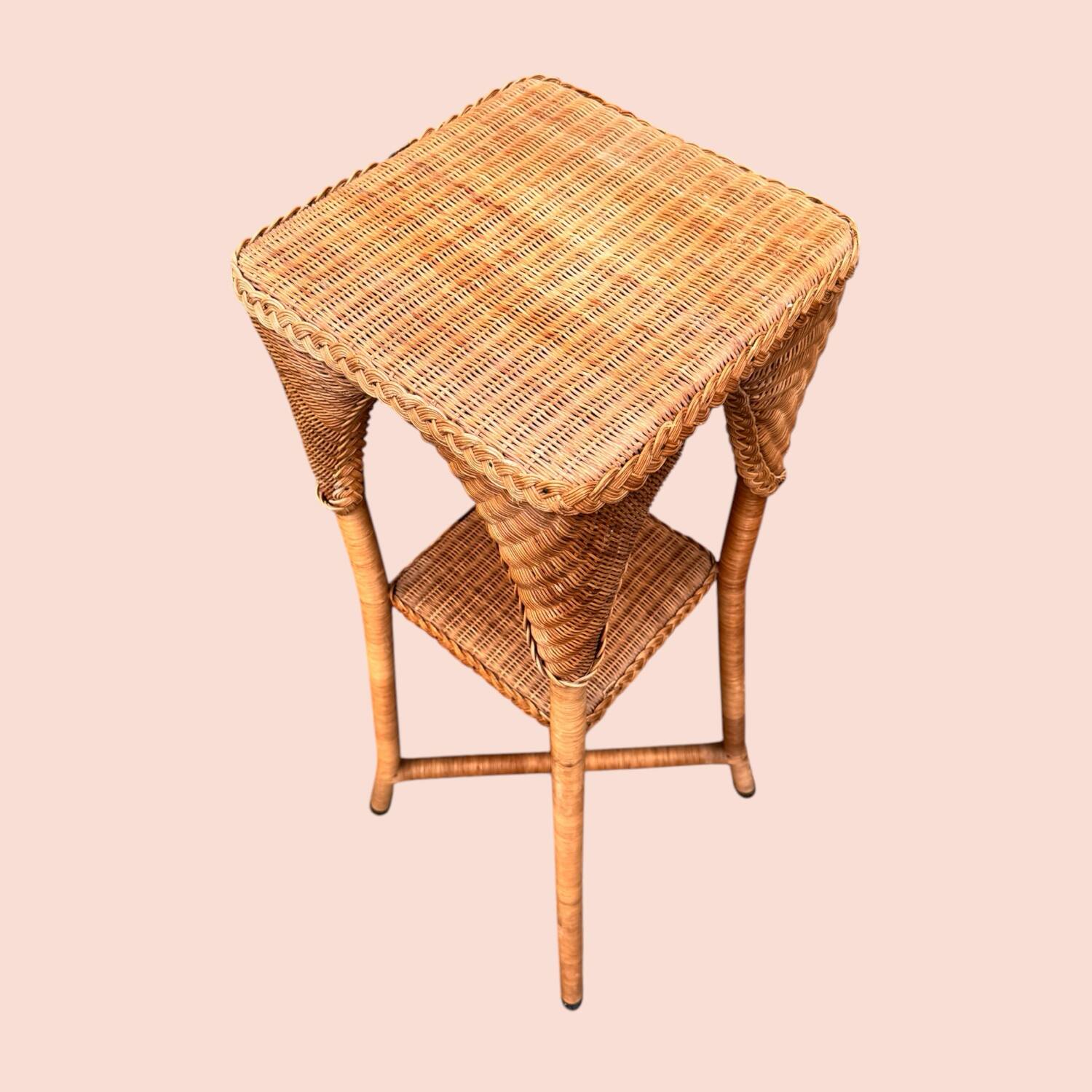 Vintage wicker plant stand