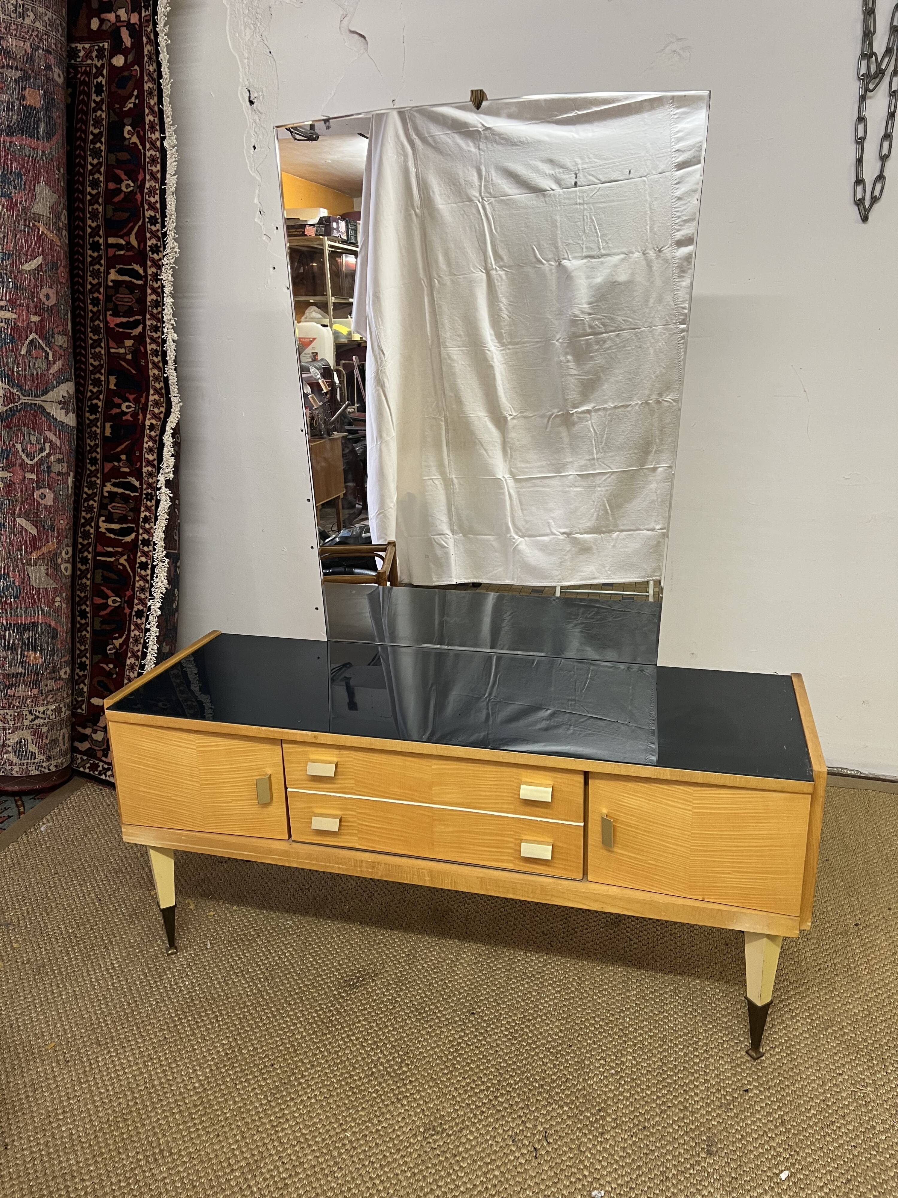 Vintage dressing table from the 50s in birch wood