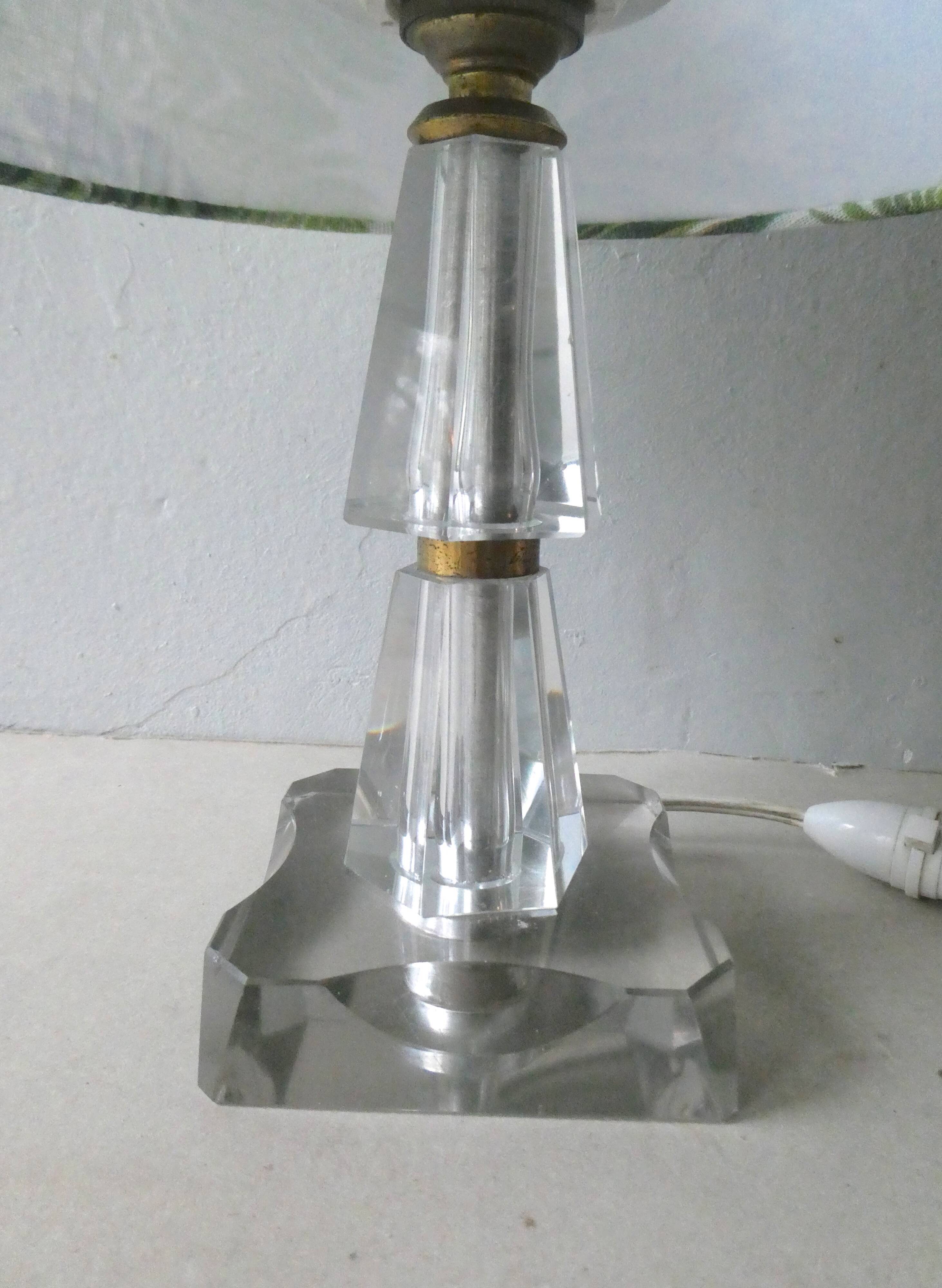 Lamp Art Deco glass and brass 40 years