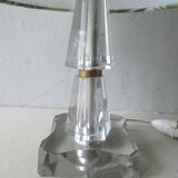 Lampe art deco en verre et laiton années 40
