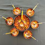 Vintage fruit salad service with their complete new ussr made spoon