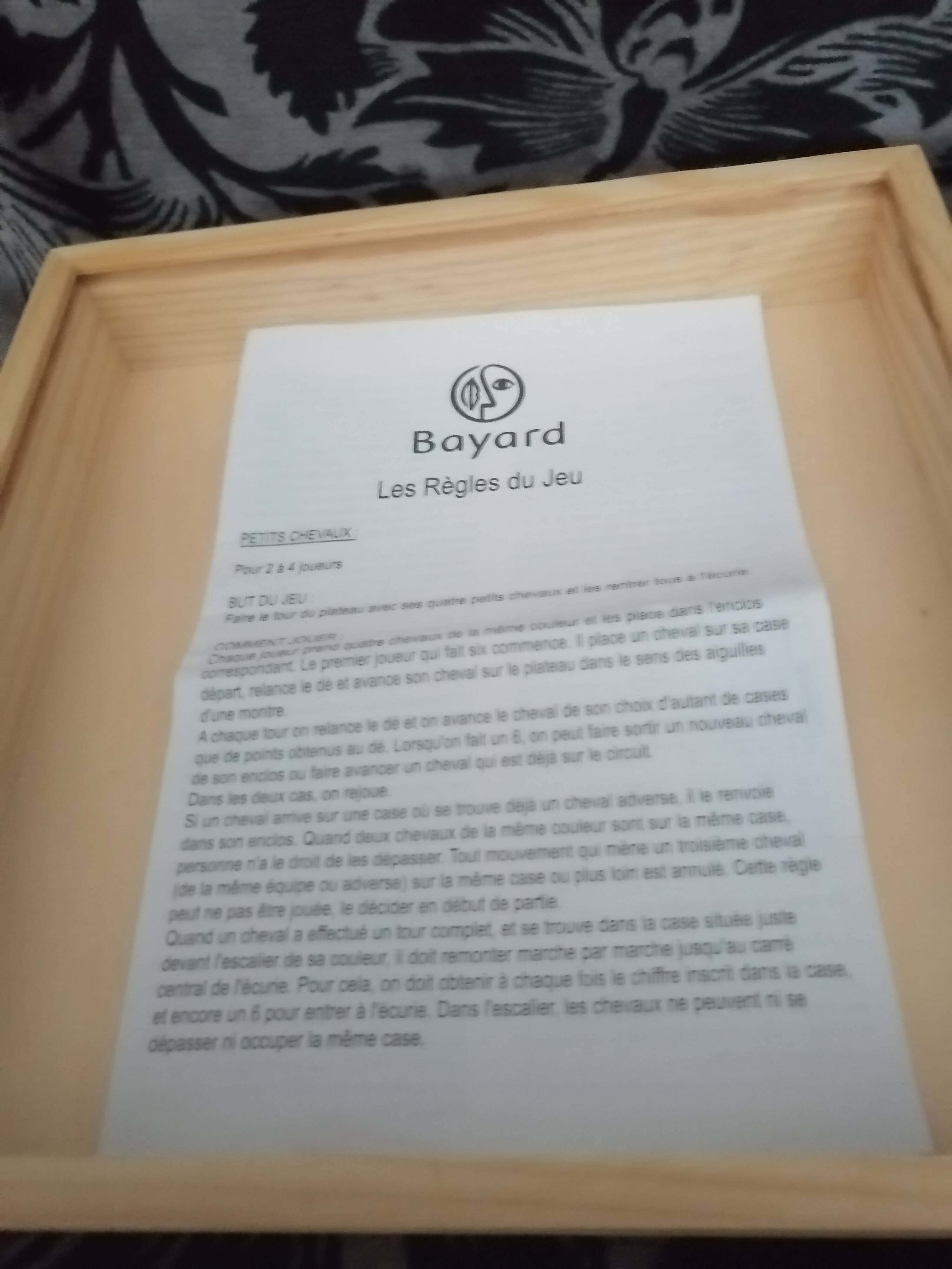 Wooden travel board game box (bayard brand)