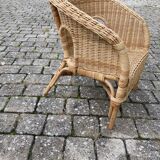 Rattan children's armchair with cushion
