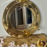 Brass porthole mirror
