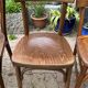Set of 8 vintage bistro chairs, 50s, 60s, dark oak.