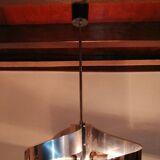 Space age spiral chandelier in vintage chromed metal 70s