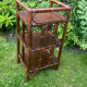 Bedside table, end table, vintage rattan shelf