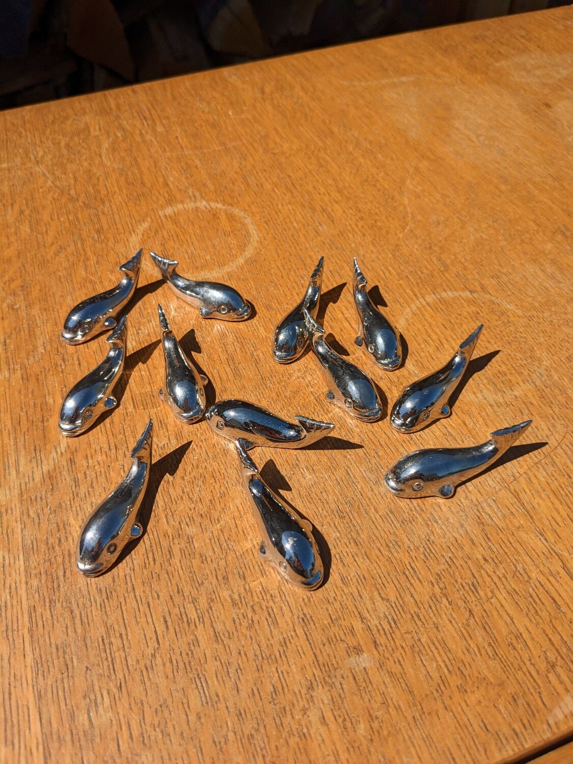 Silver knife holders whale model