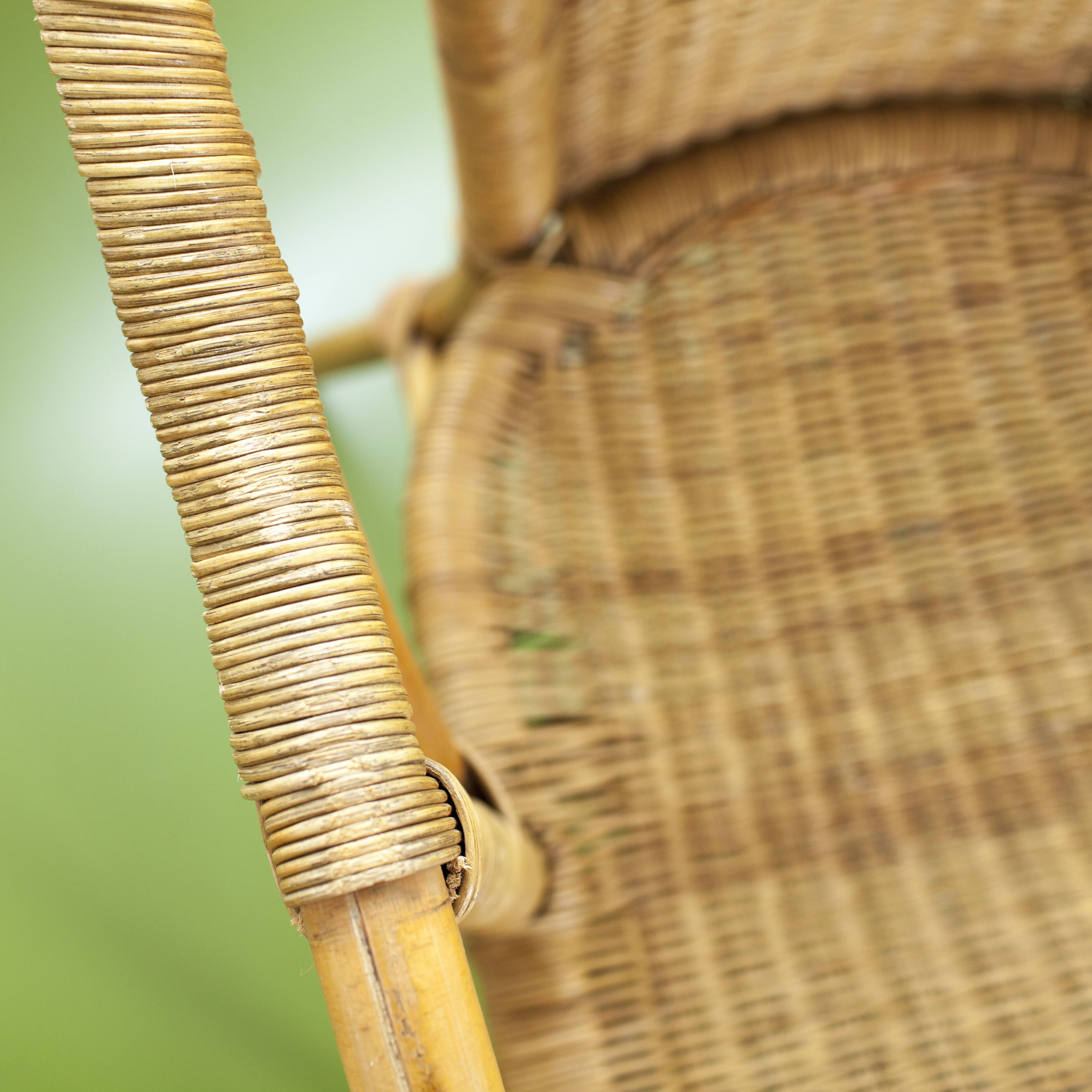 Pair of rattan and wicker armchairs 1960s