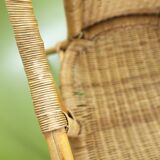 Pair of rattan and wicker armchairs 1960s