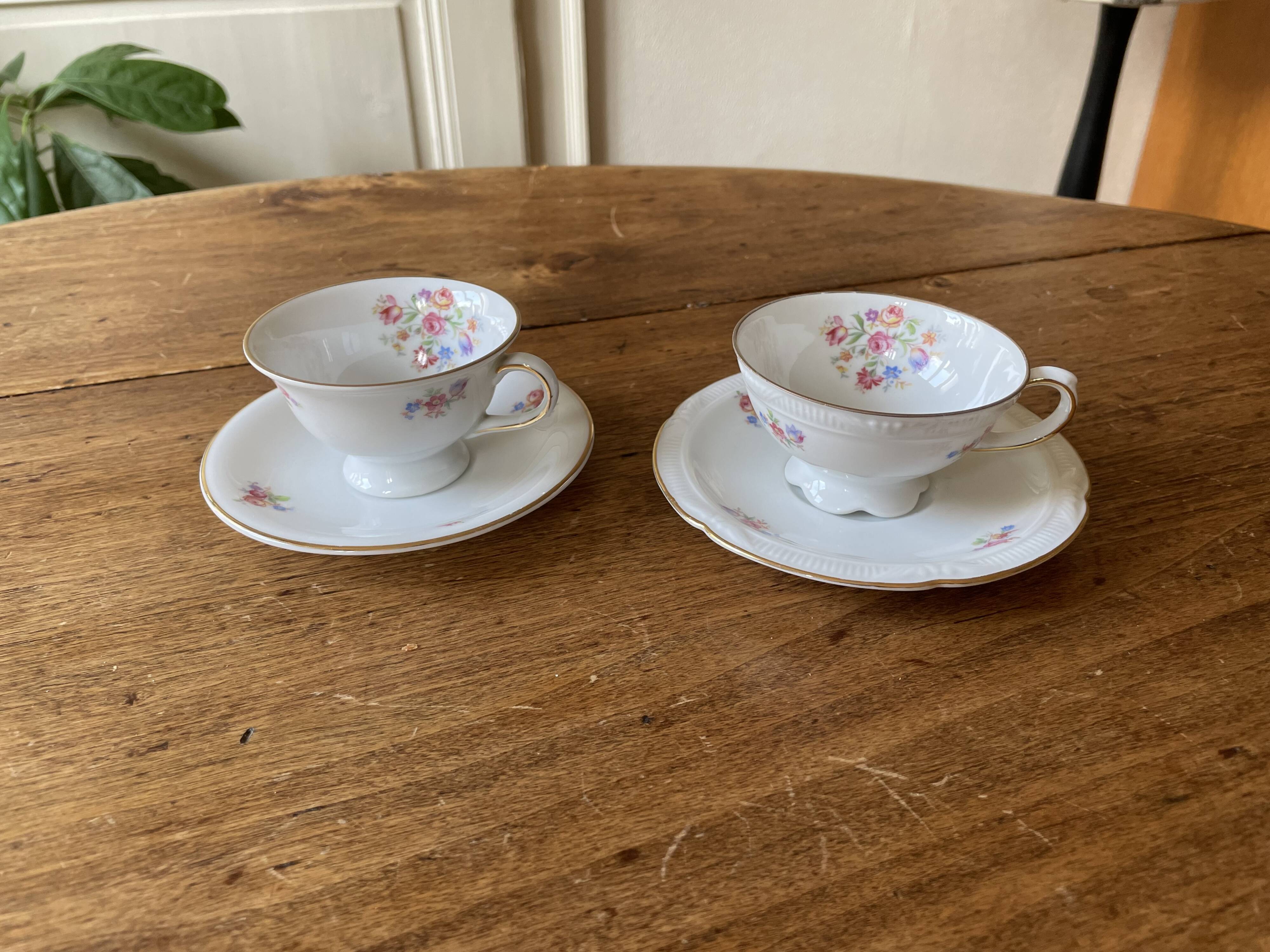 Set 2 coffee cups and saucers - Zeh Scherzer - vintage, old