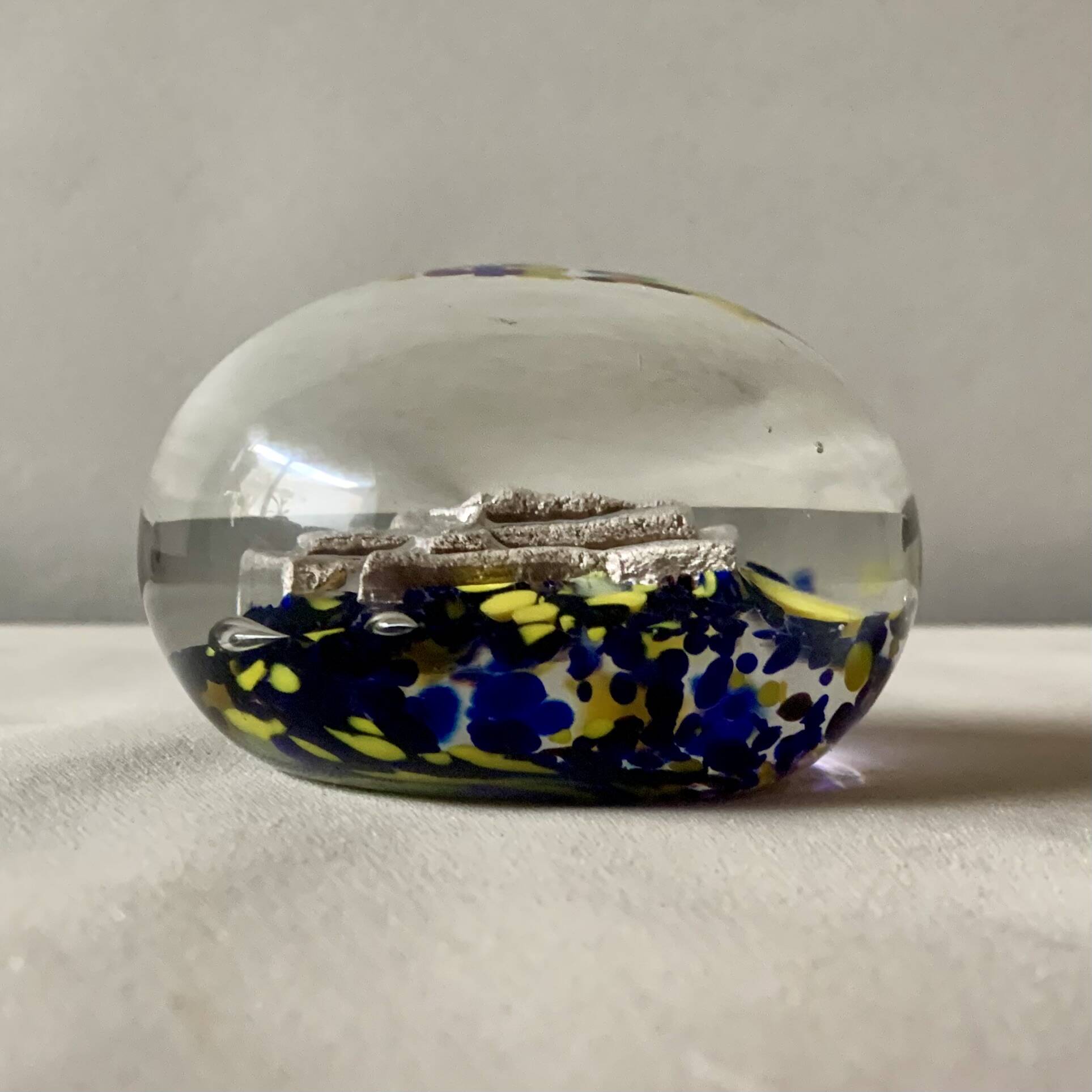 Antique sulfide paperweight - Cross of Jesus