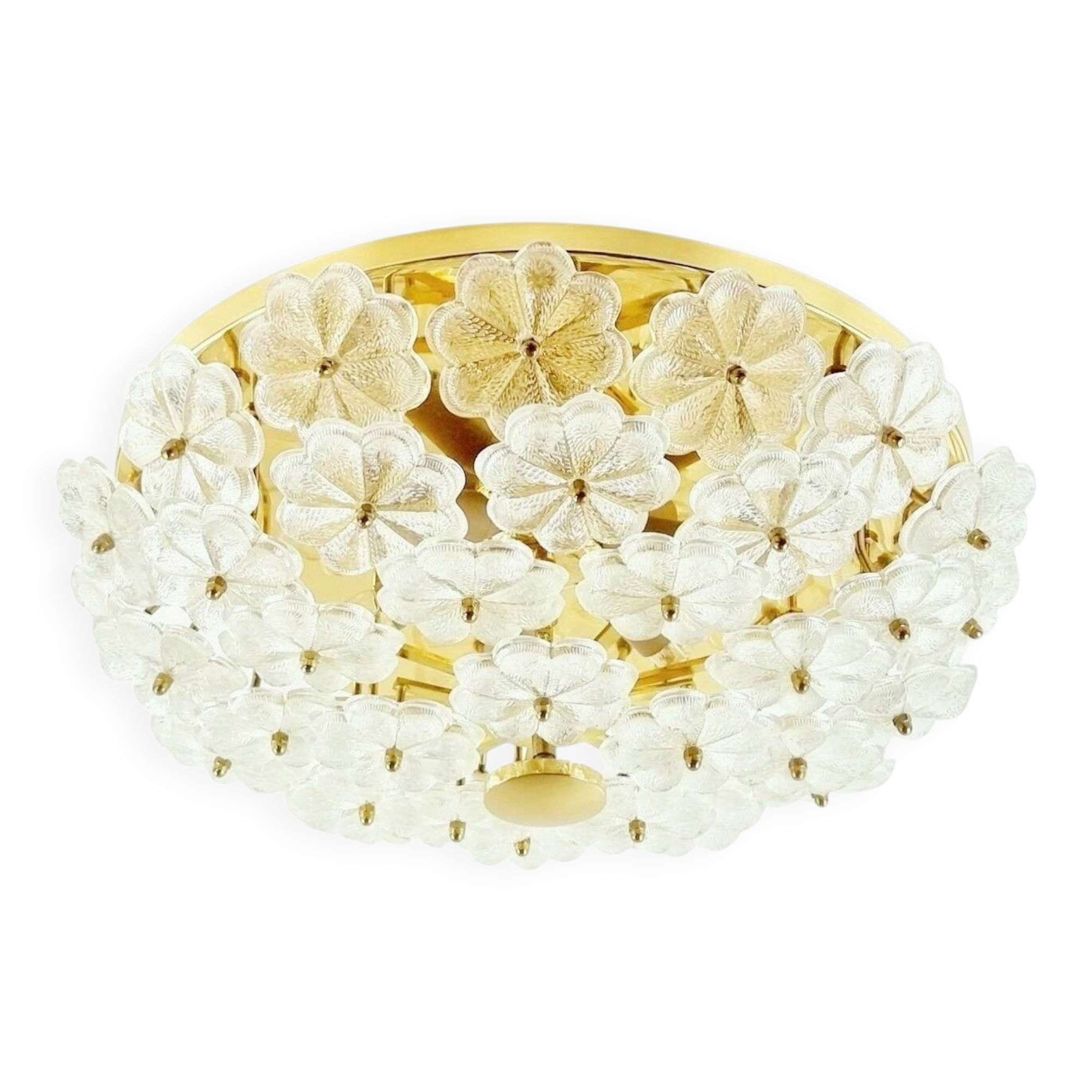 XL Mid-Century Floral Murano Glass Ceiling Light from Ernst Palme, 1970s
