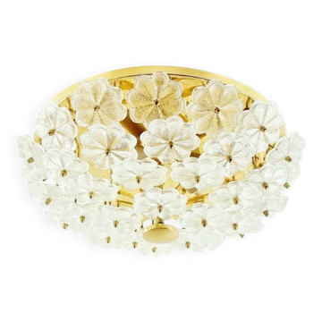 XL Mid-Century Floral Murano Glass Ceiling Light from Ernst Palme, 1970s