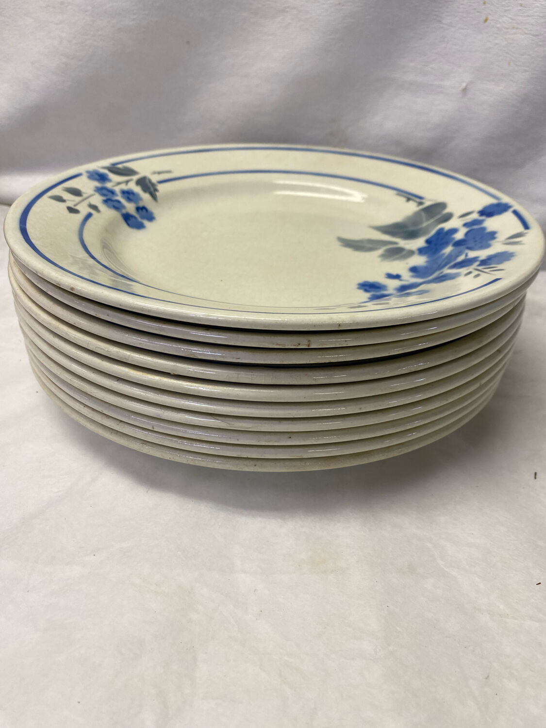 Set of 10 old plates PB Rochechouart Limoges