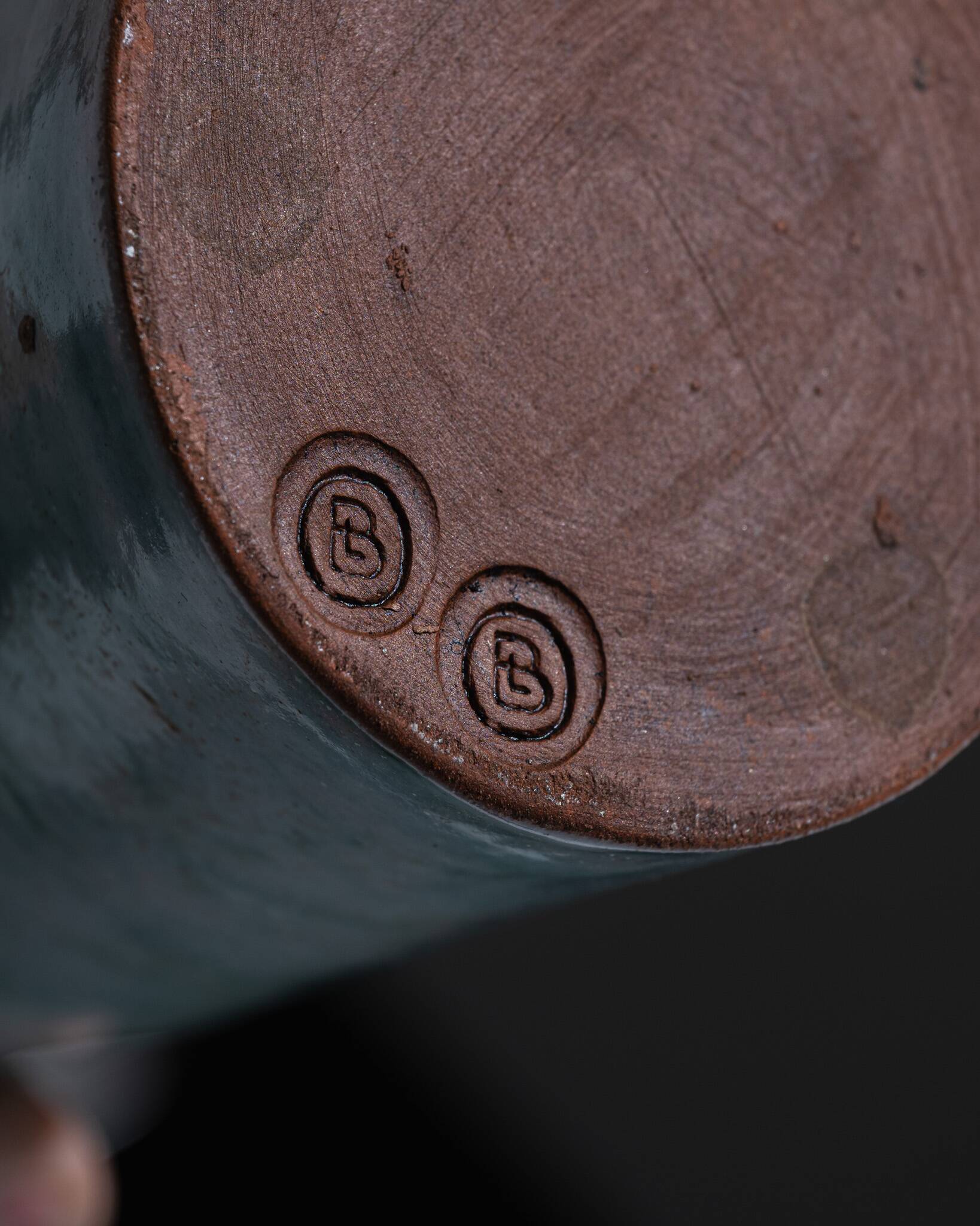 BLUE CERAMIC VASE, BERNARD LECLERC, 1980s