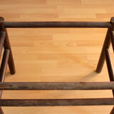 Side table made of bamboo and glass, vintage from the 1970s