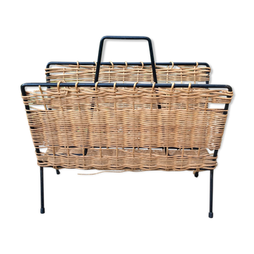 Raoul Guys vintage wicker magazine holder