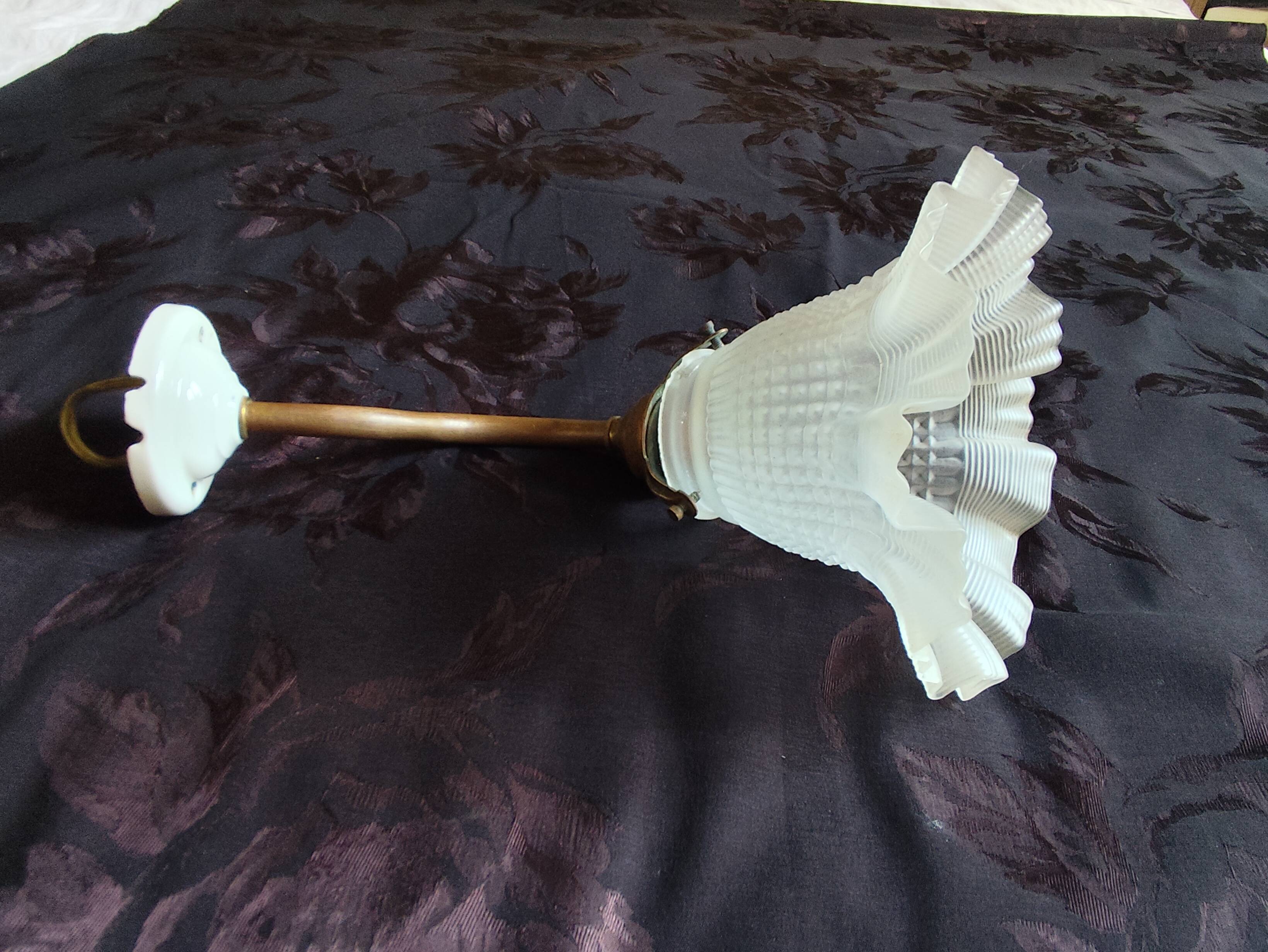 Swan neck and tulip glass wall light, porcelain lamp