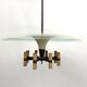 Curved glass disk chandelier. Italy 1950s
