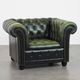 Green English Vintage Chesterfield Club Chair