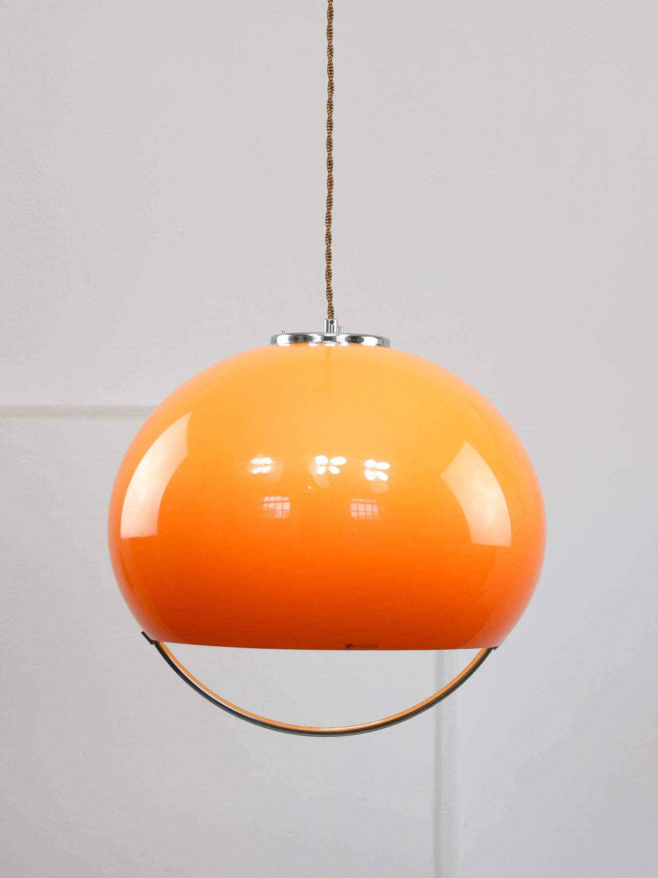 Space Age Orange Jolly Pendant Lamp from Guzzini, 1960s