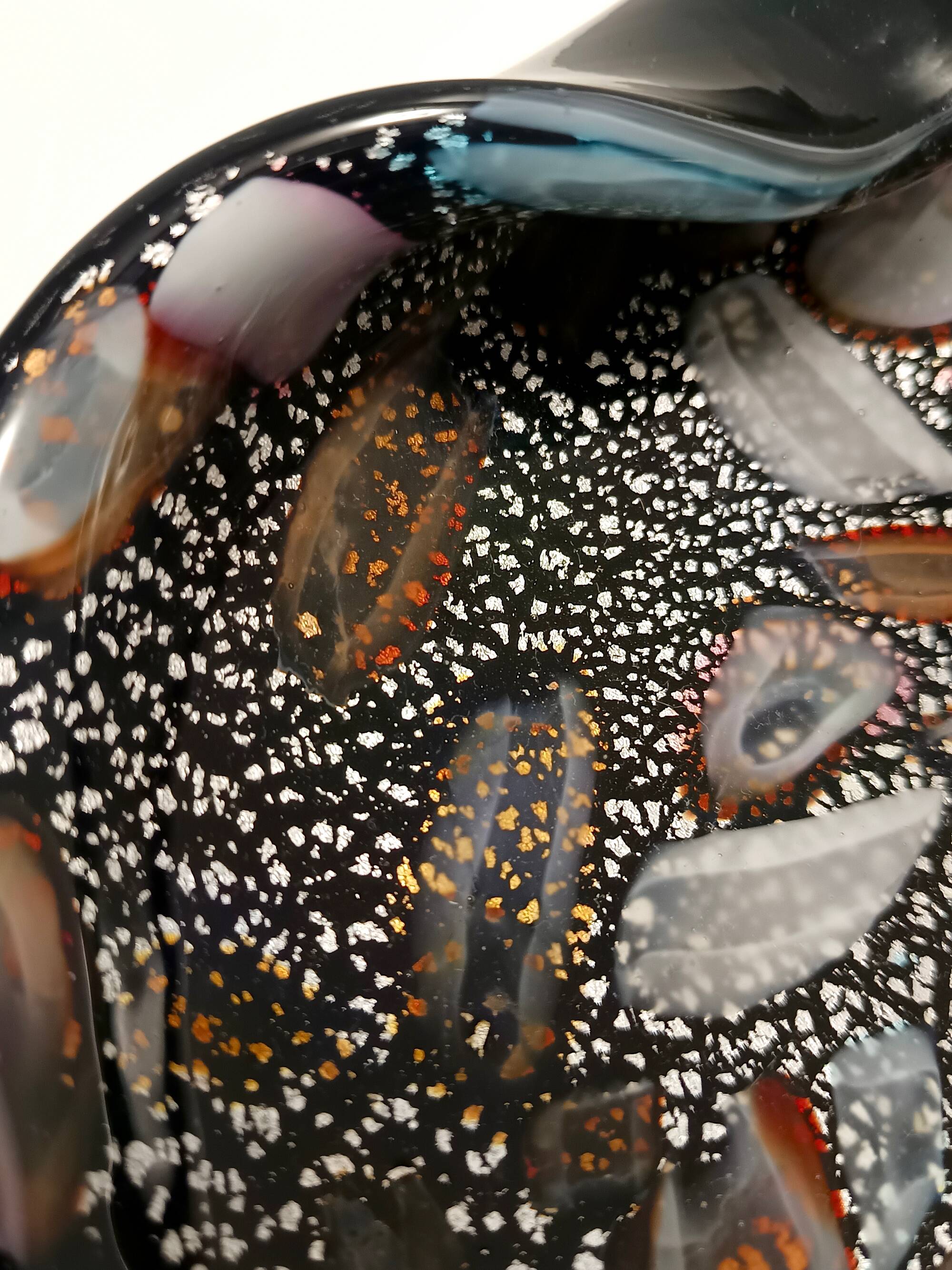 Black Murano Glass "Tutti Frutti" Ashtray / Vide-Poche attr. to Avem