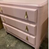 Vintage 1960 pink restored chest of drawers