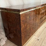 sideboard by Jean Claude Mahey in burr walnut 1970