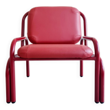 Red Italian design armchair from the 80s