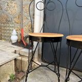Set of 4 vintage wrought iron chairs from the 1940s.