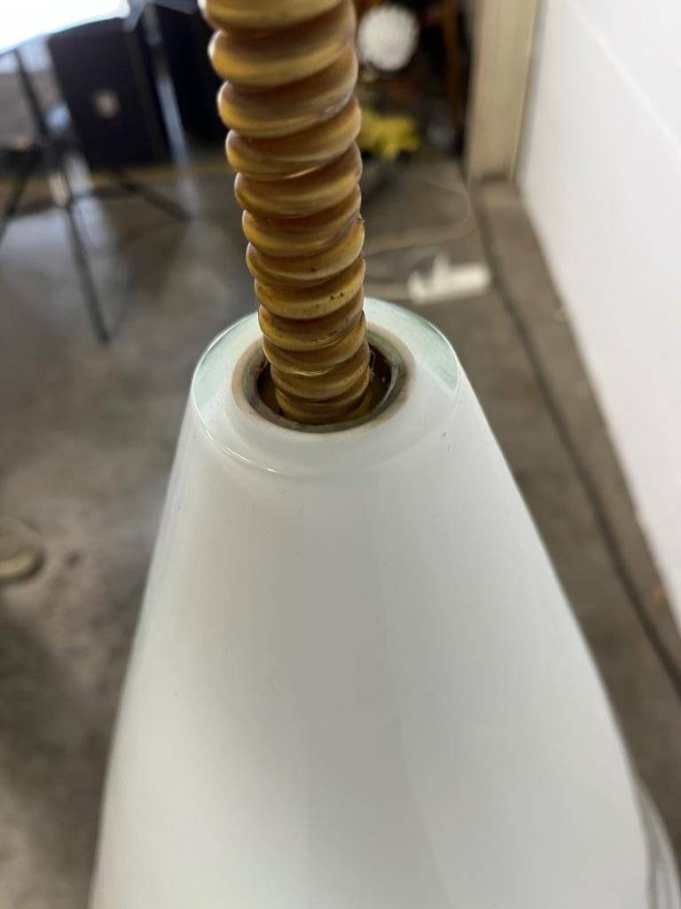 Vintage XL glass pendant light / cone / Renato Tosi for Leucos