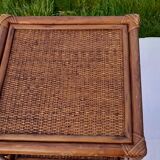 Brown rattan shelf 3 levels H 60 cm