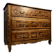 Commode d'époque Louis XV en marqueterie de bois nobles vers 1750