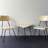 Set of 2 bedroom chairs and sidetabe by Rob Parry for Dico, The Netherlands 1950's