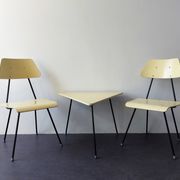 Set of 2 bedroom chairs and sidetabe by Rob Parry for Dico, The Netherlands 1950's