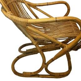 Vintage, large rattan armchair from the 1970s.