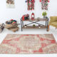 Tapis turc en laine rouge et beige 198x112Cm