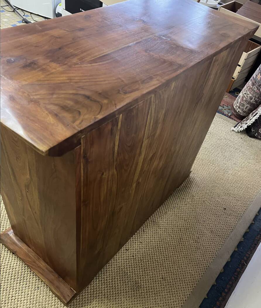 Buffet en bois d'acacia massif 4 portes, 2 tiroirs