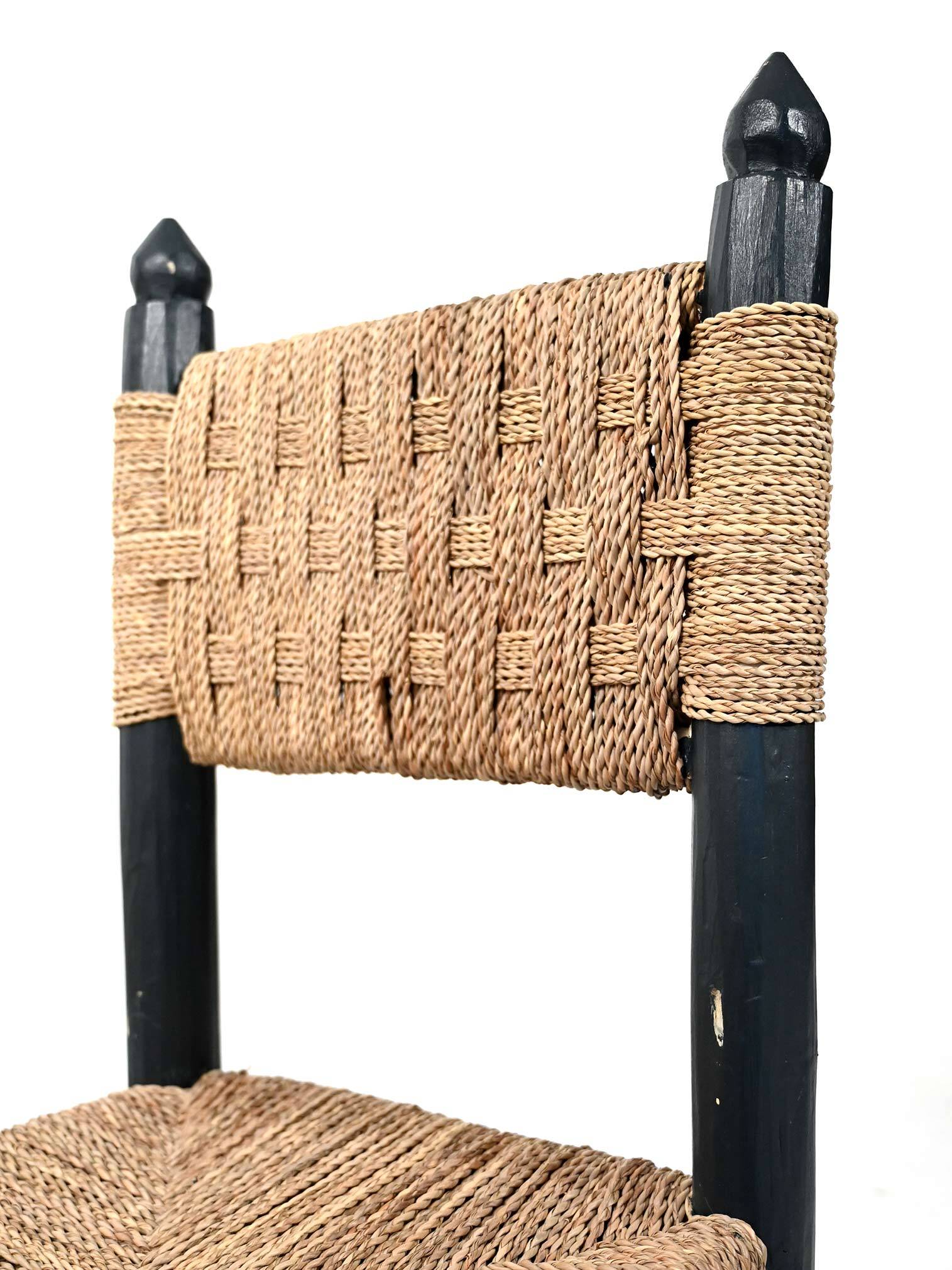 5 chaises marocaines en bois bleu