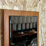 60s 70s teak mirror 77x37cm
