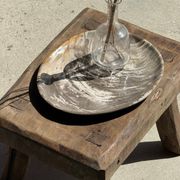 Petrified wood catchall or dish, beige with a brown spot in the centre, D24-27 -377.