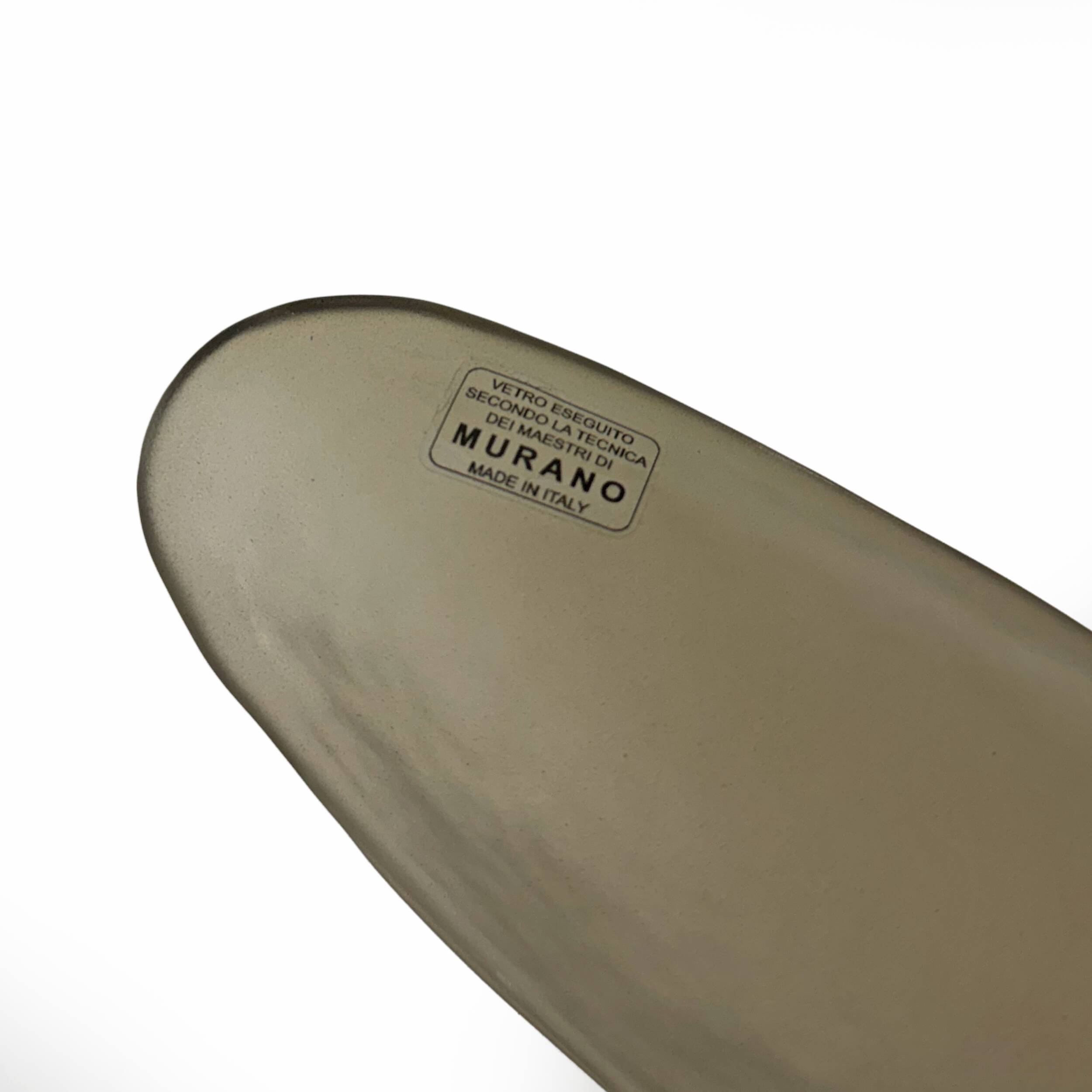 Pair of Fontana Arte Style Mid-century Modern Smoke Murano Glass Sconces