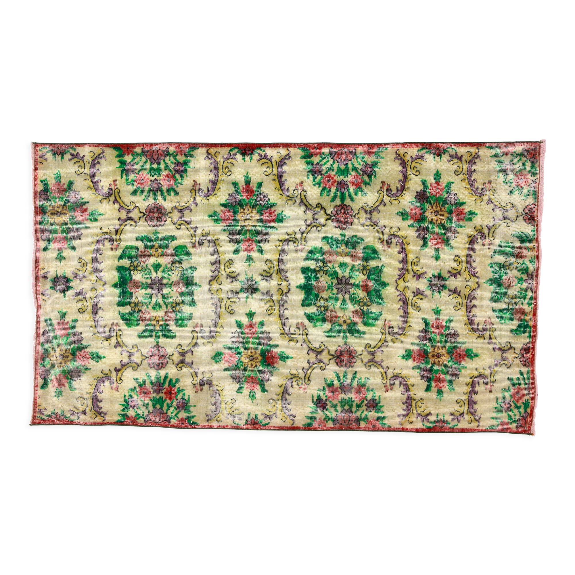 Anatolian handmade vintage rug 193 cm x 112 cm